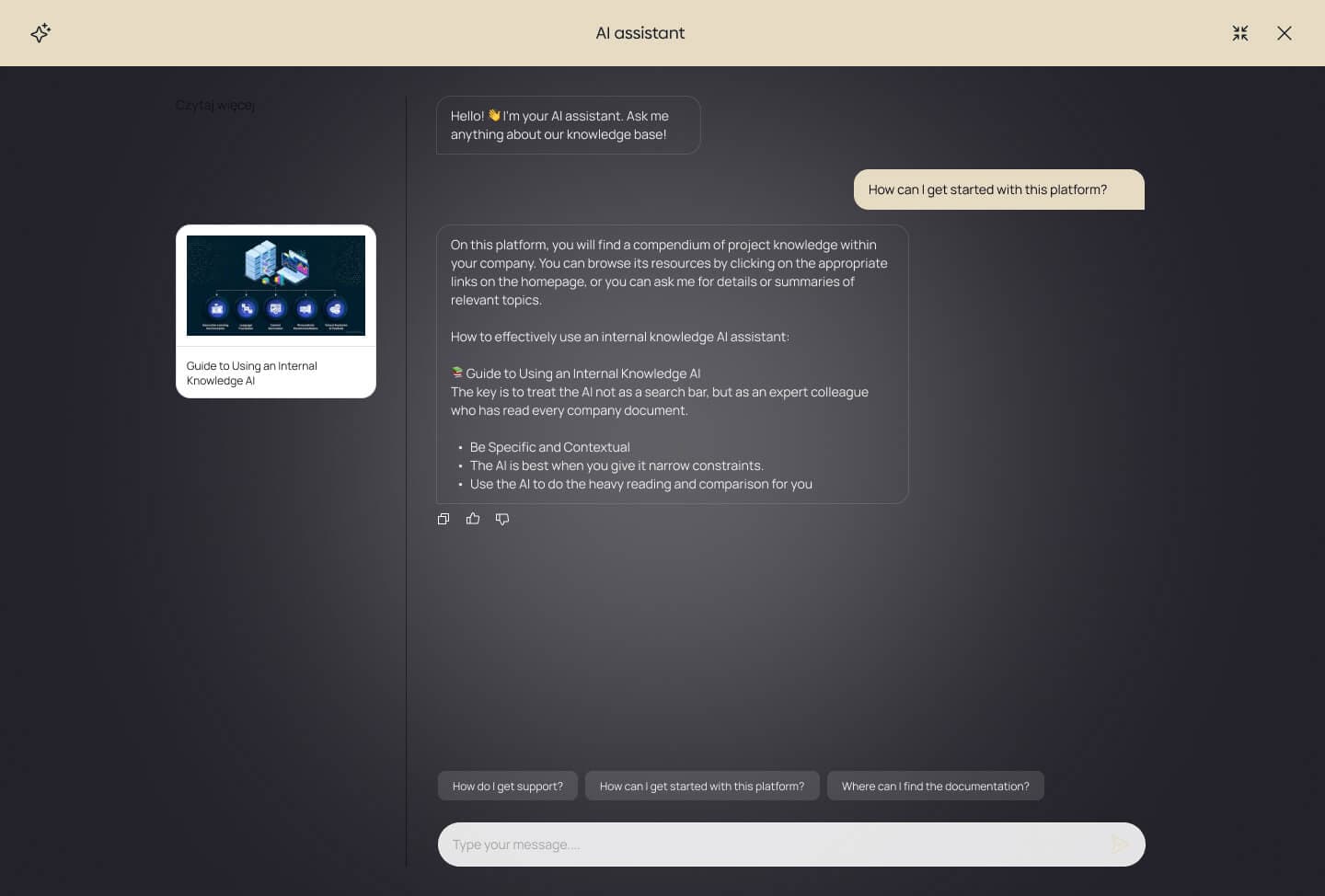 AI assistant view