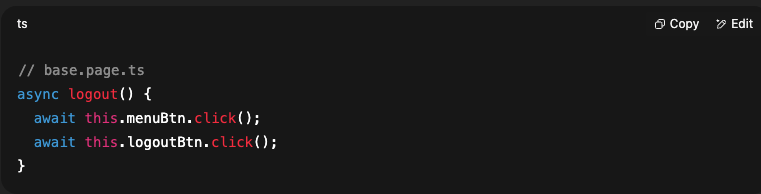 Example: Adding a logout() method