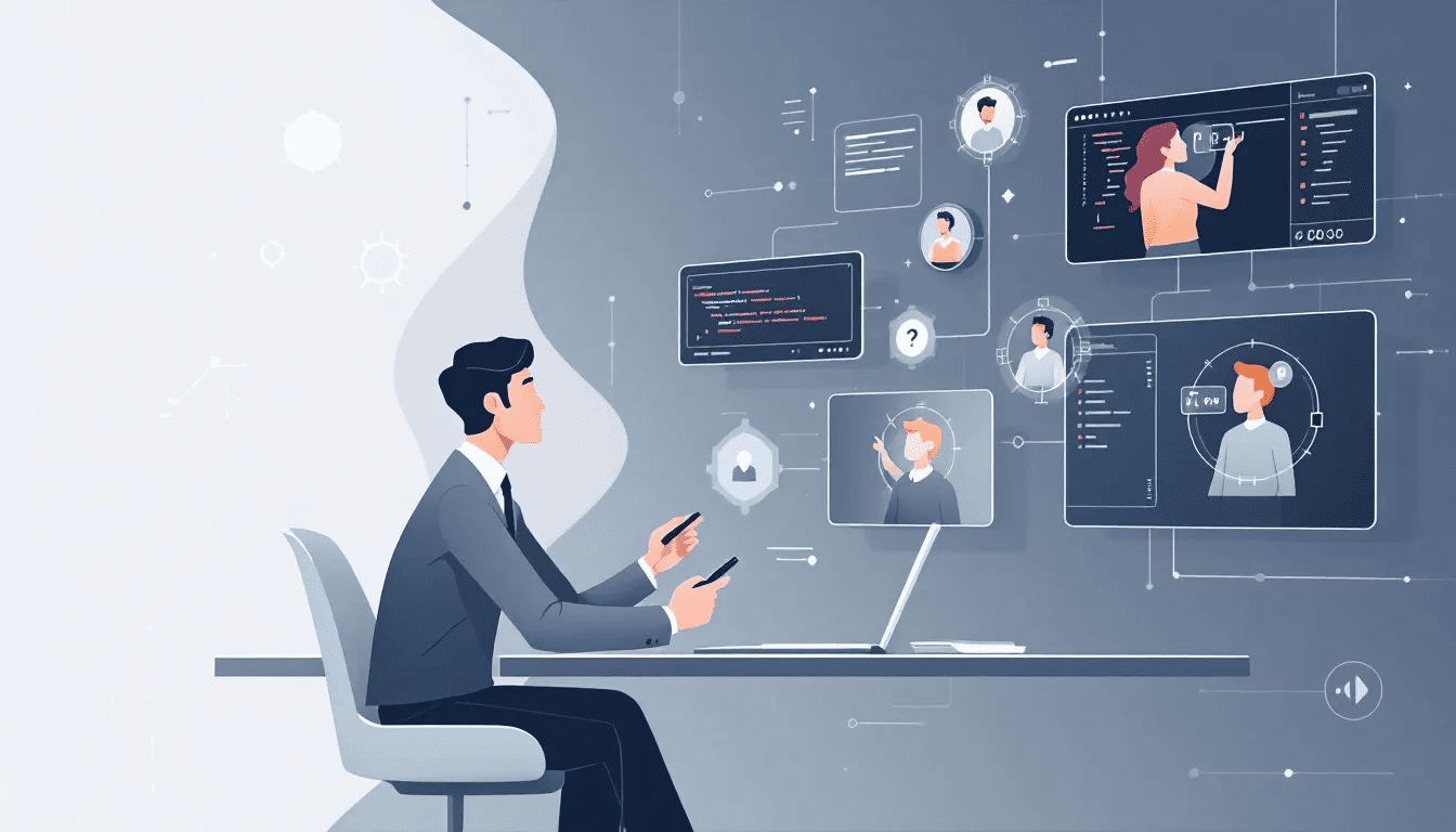  A project manager conducting a meeting with an outsourced development team.