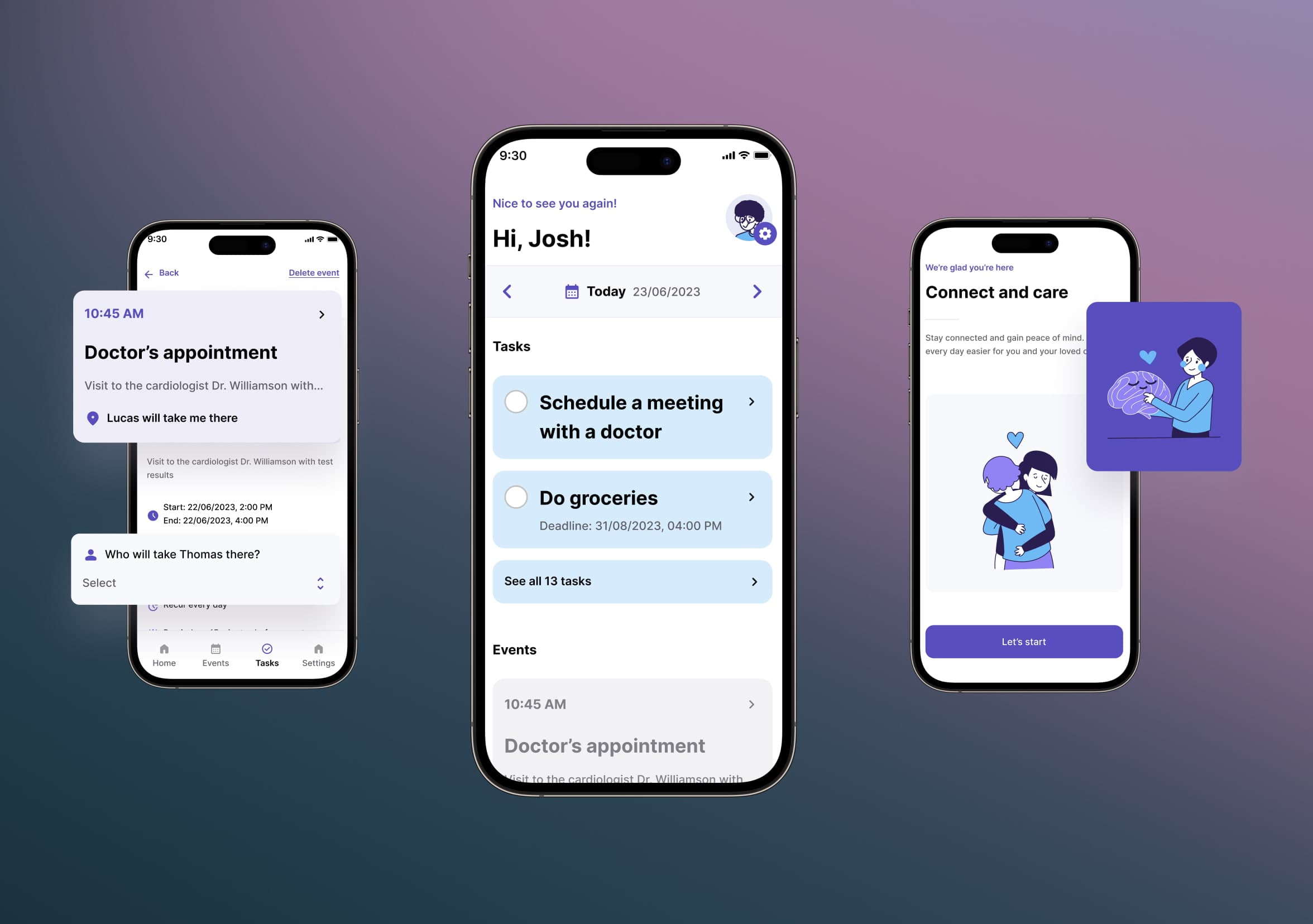 Dementia caregiving mobile MVP—Simon Care app enabling scheduling and coordination for caregivers