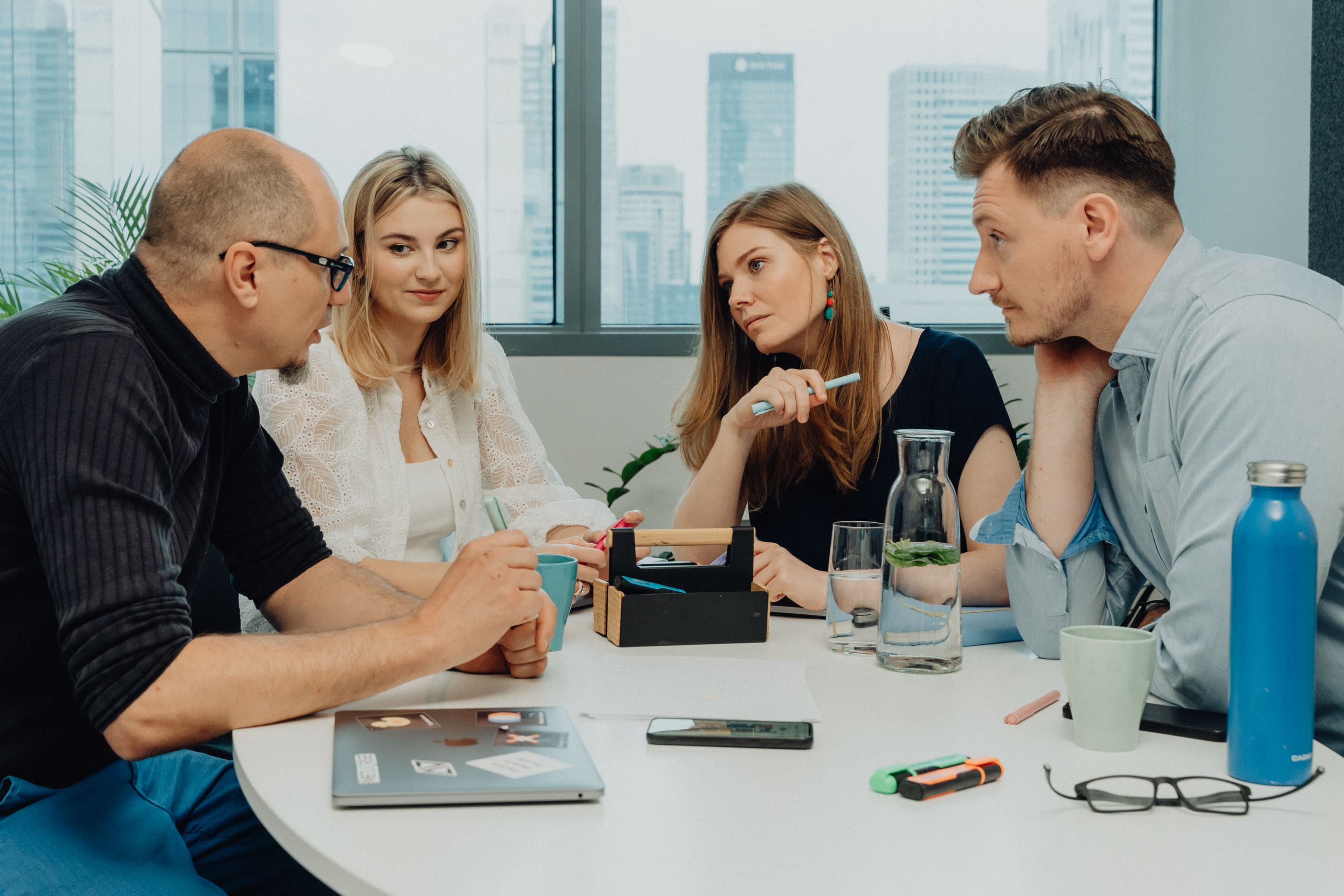 Software development consultant guiding a team with strategy roadmap
