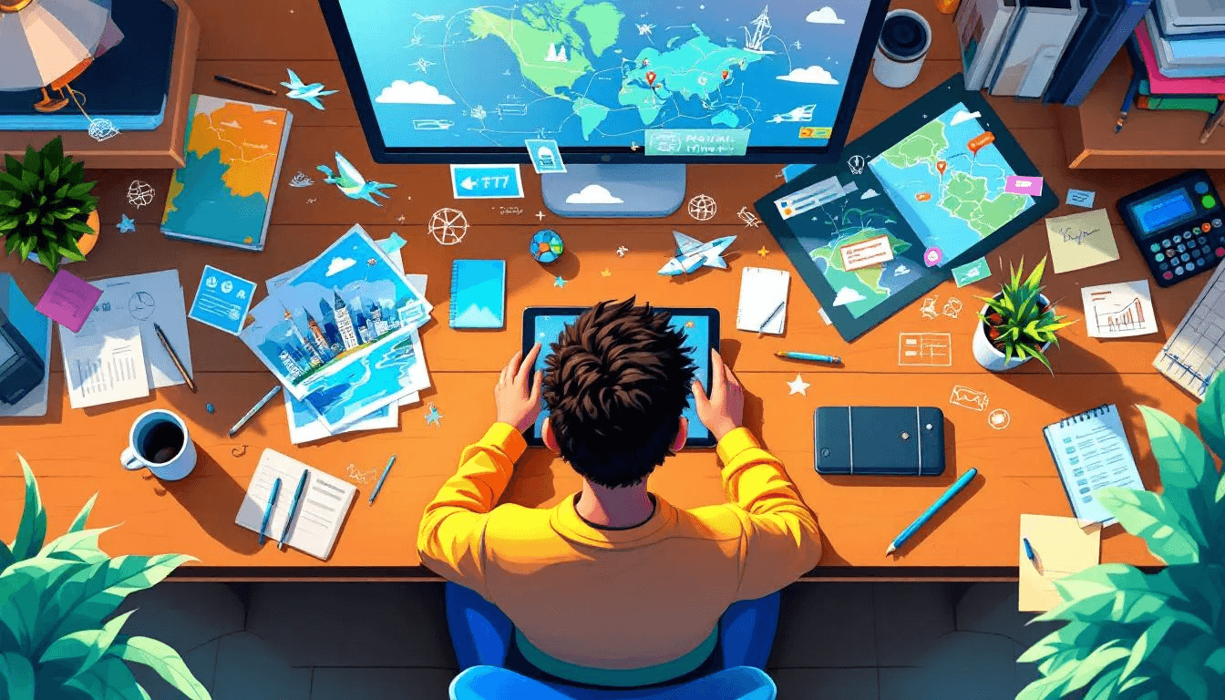 A person crafting a personalized travel itinerary.
